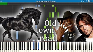 Lil Nas X ft. Billy ray cyrus-Old town road(I got the horses in the piano tutorial screenshot 5