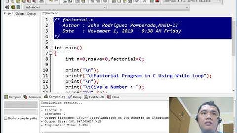 Factorial Program in C Using While Loop