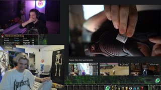xQc laughs at Mitch accidentally trashing his own merch brand
