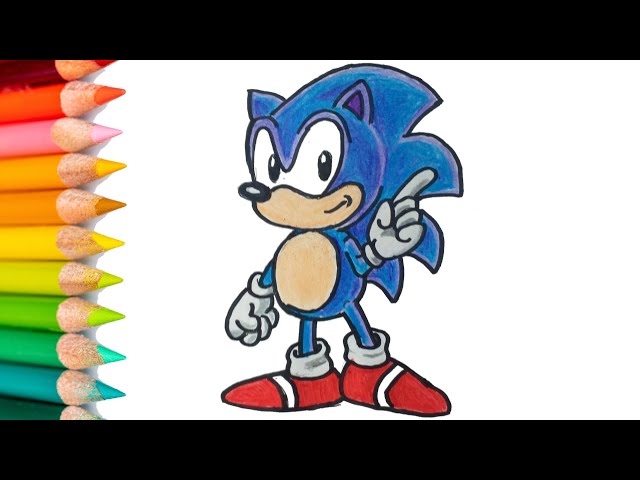 🚀 Como desenhar o Sonic fácil 🎨🖌️como colorir Sonic❤️🧡💛💚💙 [passo a  passo] 