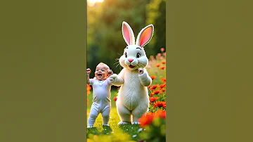 Cute Baby And Bunny Dancing With The Song Of A Ram Sam Sam Cutebaby Aramsamsam Adorabledose 