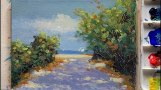 Seascape painting using Golden Open Acrylics | Full tutorial!