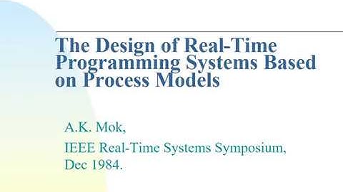 2.3 The Design of Real-Time Programming Systems Based on Process Models