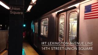 MTA New York City Subway Downtown Bound R142A (4) & (6) Trains @ 14th Street-Union Square