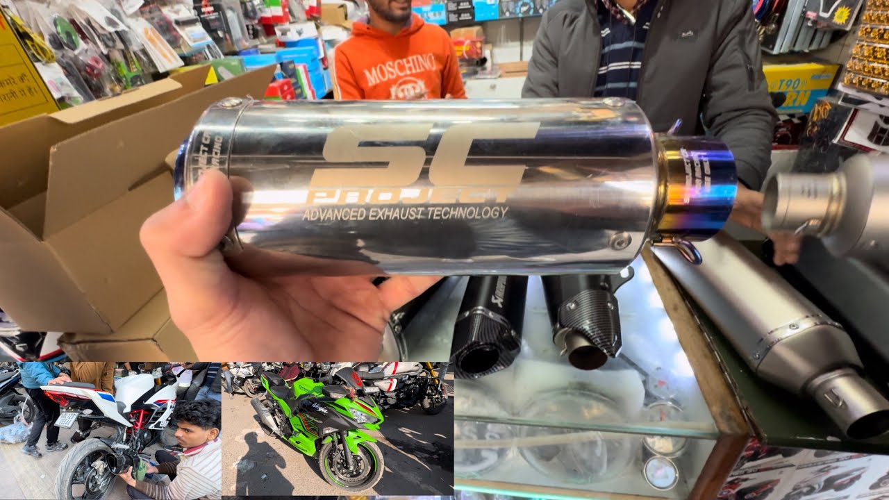 BUYING EXHAUST FOR BMW 310rr GOING TO KAROL BAGH exhaust bmwmotorrad trending unboxing