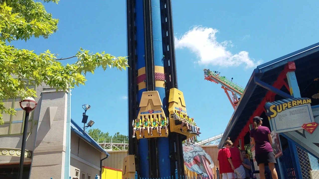 Superman Tower of Power Drop Ride Video from Six Flags St. Louis - YouTube