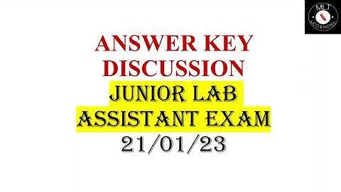 JUNIOR LAB ASSISTANT||ANSWER KEY||21-01-23
