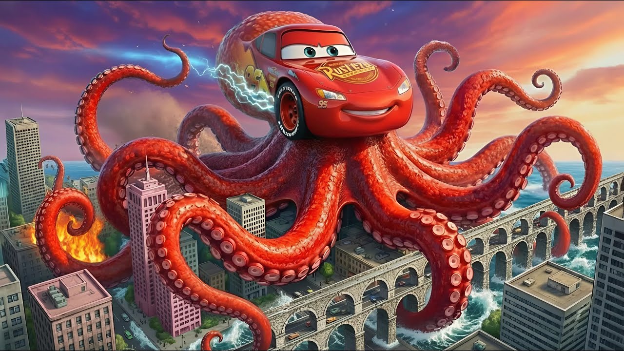 Octopus McQueen Unleashed — Giant Beast Awakens in the City! 🐙🔥 | Mecha McQueen