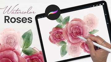 How To Draw Watercolor Rose Bouquet • Procreate Tutorial • Valentine
