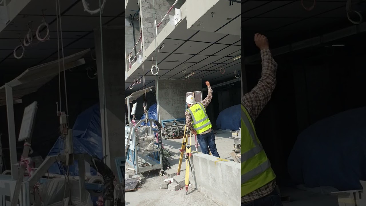 surveyor marking level using total station 