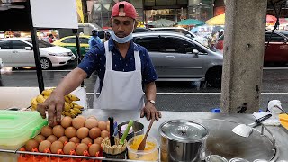 손놀림이 남다른 바나나 로띠 아저씨 / Banana Egg Roti Master In Bangkok Chinatown - Thai Street Food
