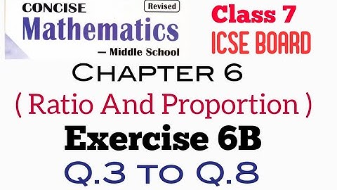 Exercise 6B Q.3 to Q.8 Class 7 ICSE Maths