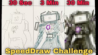 Drawing Titan Tv Man 3.0 in 30 sec, 3 min, and 30 min | Skibidi Toilet | CunsArt - Dibujo