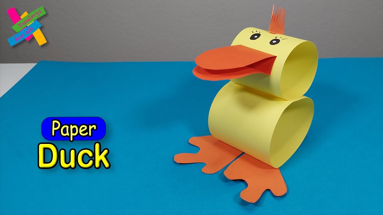 How To Make A Paper Duck, Moving Paper Toys, Paper Craft Easy, paper, Easy diy paper duck tutorial - Paper duck making ideas #PaperDuck #PaperToy  #SchoolCrafts, By Craft & Decorations