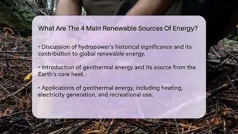 What Are The 4 Main Renewable Sources Of Energy? - Ecosystem Essentials