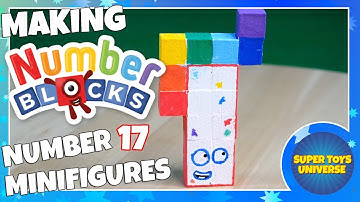Making Numberblock 17 wooden block minifigure!!