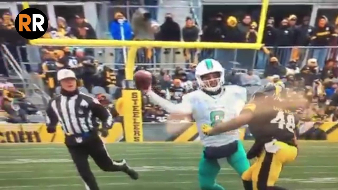 MATT MOORE GETS CRUSHED BY STEELERS DEFENSE !!