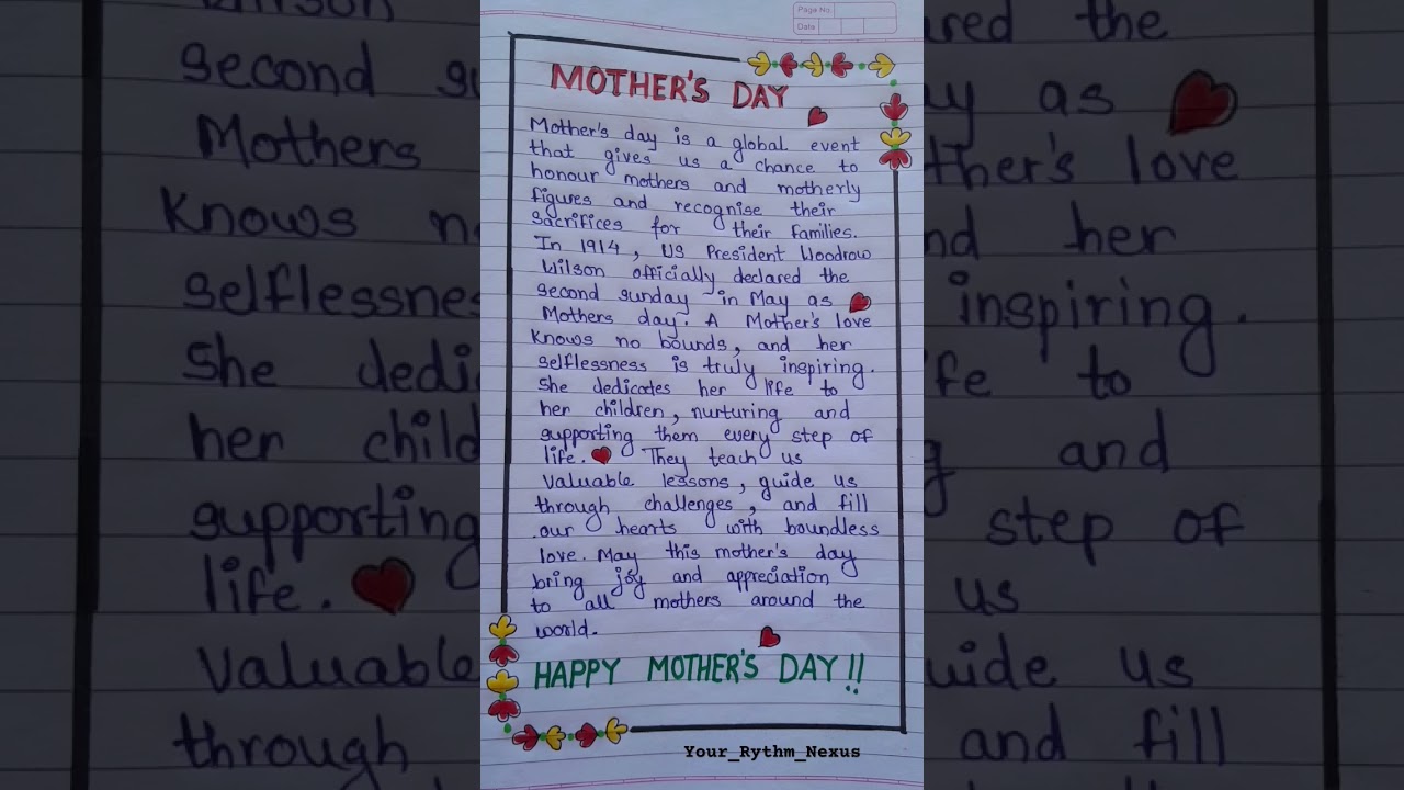 Mothers day speech english | Heart touching Speech On mothers day | Why do we celebrate mother's day