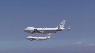 NASA's Two Modified 747 Shuttle Carrier Aircraft Flying in Formation