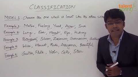 Classification | Model 1: Word Classification | Reasoning Ability | TalentSprint Aptitude Prep