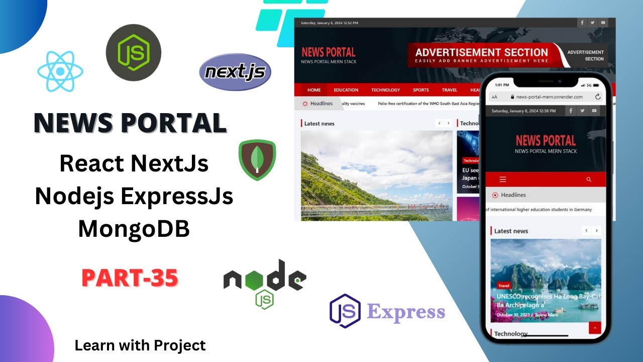 News portal mern stack nextjs news data show reactjs | nodejs ...