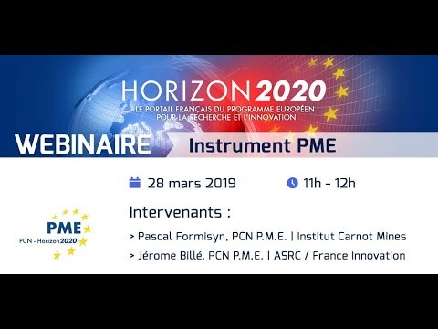 Webinaire Instrument PME Horizon 2020 - 28 mars 2019
