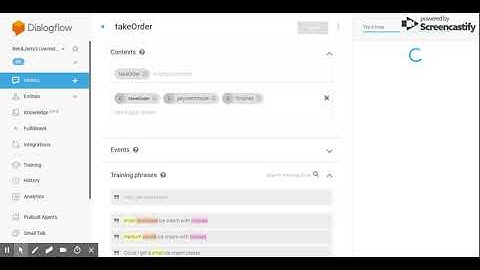 Dialogflow Chatbot working
