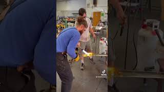 Sculpting Molten Hot Glass into Deer Antlers