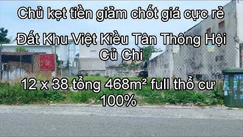 Nhà đất củ chi | giá rẻ | giới thiệu | Lô Đất tại khu Việt Kiều Tân Thông Hội 12x38 full thổ cư 100%
