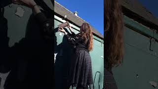 New: Katie&#39;s up a ladder. Why? #restoration #dailyvlog #renovation