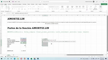 FUNCION FINANCIERA DE EXCEL AMORTIZ.LIN 2022