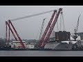 Exclusive | Giant floating crane GULLIVER, lifts up to 2400 t Megablocks on the new Ferry HONFLEUR