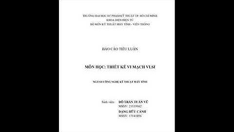 Đỗ Trần Tuấn Vũ - Đặng Hữu Cảnh - Báo cáo cuối kỳ VLSI
