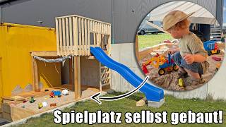 Sandkasten mit Spielturm & Rutsche selbst bauen! So haben wir es gemacht!