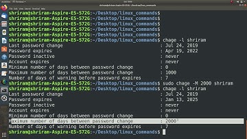 How to use chage command in linux?