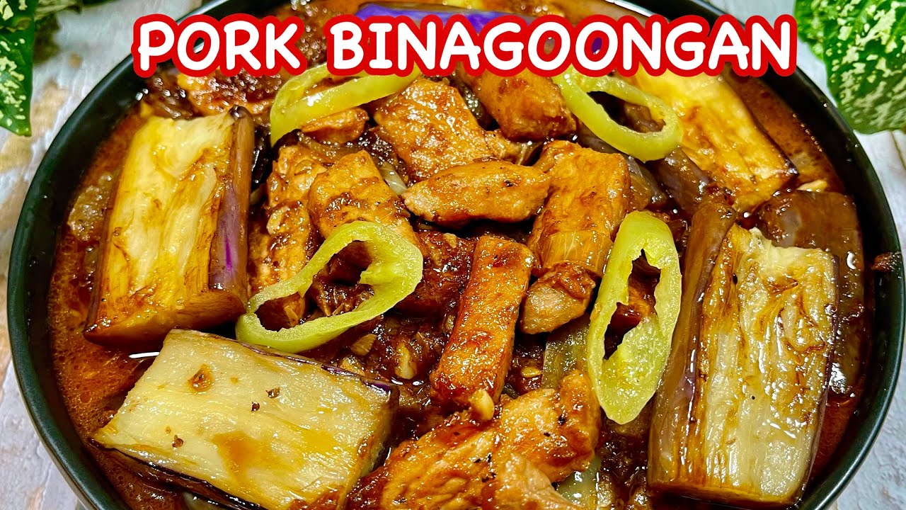 PORK BINAGOONGAN with EGGPLANT Pork with Shrimp Paste BINAGOONGANG