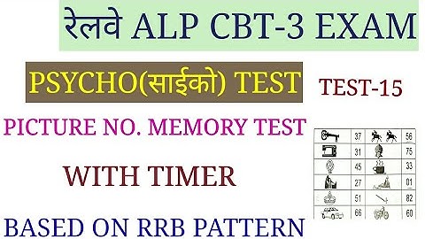 RRB ALP PSYCHO PICTURE NUMBER MEMORY TEST