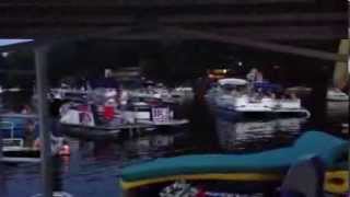Lake Barcroft Pre Fireworks Boats Lined Up