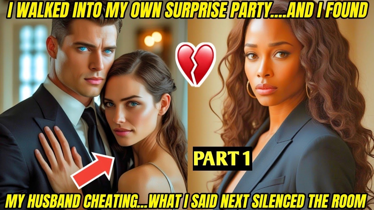 I WALKED INTO MY OWN SURPRISE PARTY—AND FOUND MY HUSBAND CHEATING,WHAT I SAID NEXT SILENCED.. PART 1