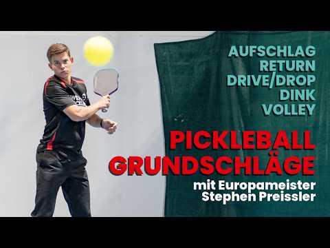 Pickleball technique with European champion Stephen Preissler: serve, return, drive, drop, dink, ...