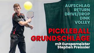 Pickleball technique with European champion Stephen Preissler: serve, return, drive, drop, dink, ...
