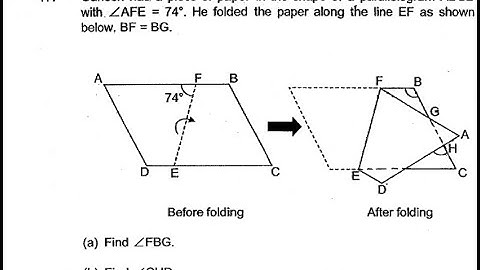 P6 2018 Catholic High Prelims Q17 - Geometry | Ganesh Parallelogram shape paper folded | PSLE Math
