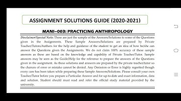 MANI 003 Ignou Solved Assignment