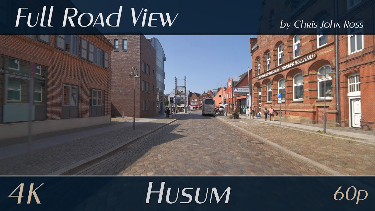 Husum - Mildstedt, Germany: Wilhelmstraße, Damm, Zingel, Plan, Süderstraße, Osterhusumer Straße - 4K