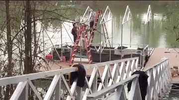 Floating Covered Boat Moorage  Installation