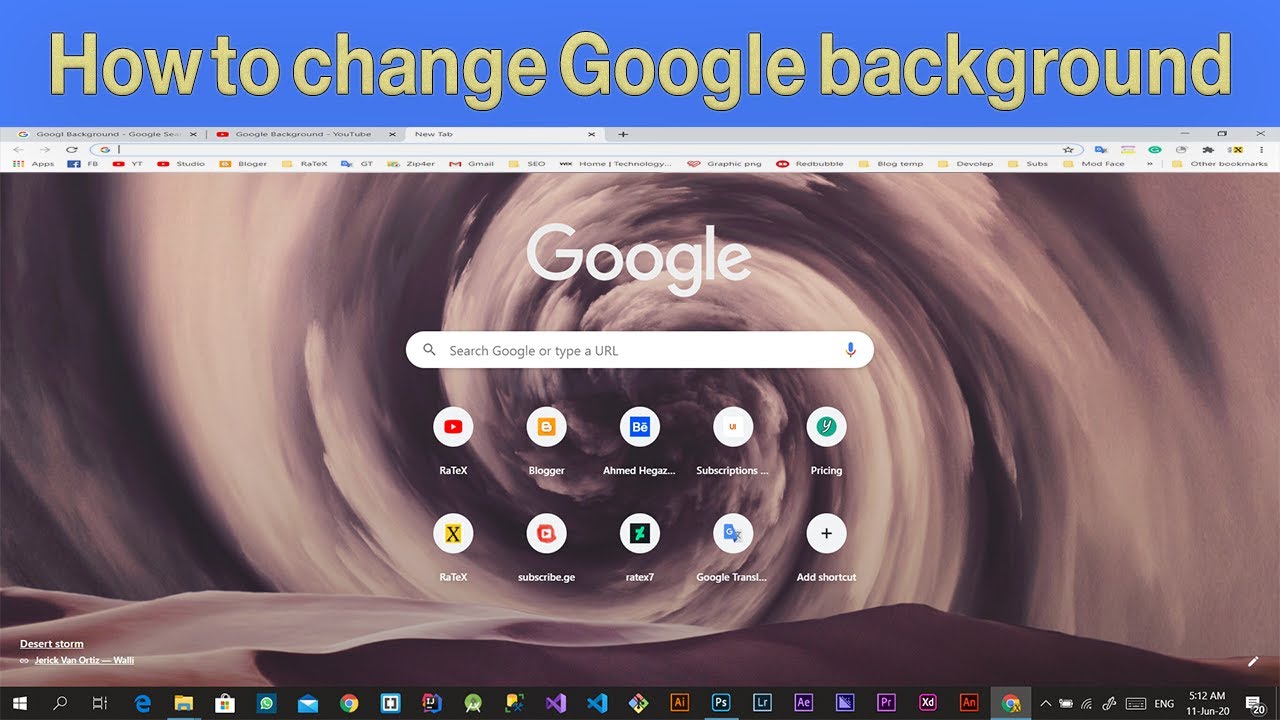 How to change google chrome background windows 10 - YouTube