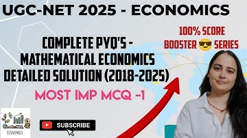 MATHEMATICAL ECONOMICS-1|UGC NET JUNE 2025 #ugcneteconomics #ugc #hpsc #econometrics#economics