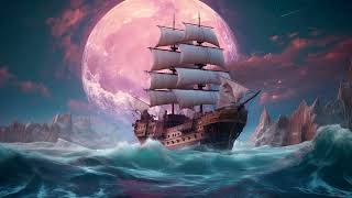 fantasy ship sails pink moon 4k live wallpaper in laptop screenshot 2