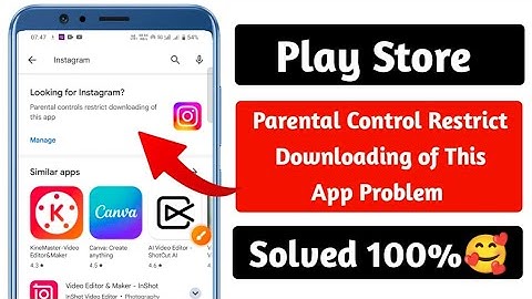 Play store parental control restrict downloading of this app problem solve kaise kare