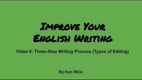 09 Three Step Writing Process: Types of Editing